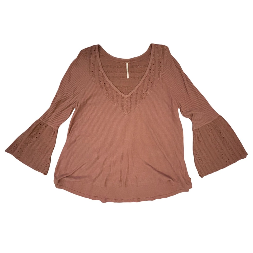 Free People Boho Flared Sleeve Blouse Size Small